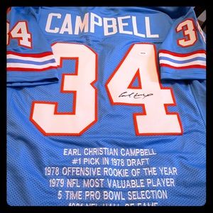 Autographed Earl Campbell Jersey